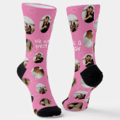 4フォトコラージュ私たちはペアを作素晴らしる ソックス (傾斜あり)