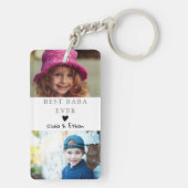 4フォトコラージュ私たちは今まで最高のもババ愛 キーホルダー (裏面)