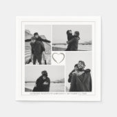 4フォトコラージュ結婚のブライダルパーティ スタンダードカクテルナプキン (正面)