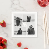 4フォトコラージュ結婚のブライダルパーティ スタンダードカクテルナプキン (インサイチュ)