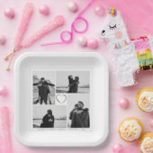 4フォトコラージュ結婚のブライダルパーティ  ペーパープレート (パーティー)