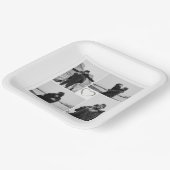 4フォトコラージュ結婚のブライダルパーティ  ペーパープレート (傾斜あり)