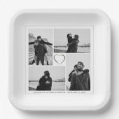 4フォトコラージュ結婚のブライダルパーティ  ペーパープレート (正面)