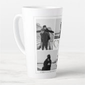 4フォトコラージュ結婚の記念日の名前と日付 カフェラテマグ (左アングル)