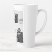 4フォトコラージュ結婚の記念日の名前と日付 カフェラテマグ (右)