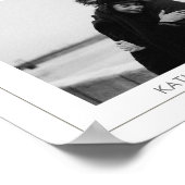 4フォトコラージュ結婚の記念日の名前と日付 ポスター (角)