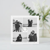 4フォトコラージュ結婚の記念日の名前と日付 招待状 (スタンド正面)