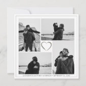 4フォトコラージュ結婚の記念日の名前と日付 招待状 (正面)