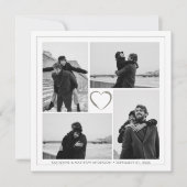 4フォトコラージュ結婚の記念日の名前と日付 案内状 (正面)