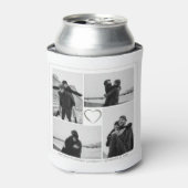 4フォトコラージュ結婚の記念日の名前と日付 缶クーラー (缶正面)