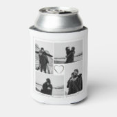 4フォトコラージュ結婚の記念日の名前と日付 缶クーラー (缶裏面)