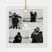 4フォトコラージュ結婚の記念日 セラミックオーナメント (裏面)