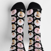 4フォトコラージュ自分のおもしろいドッグソックスを作成 ソックス (上部)