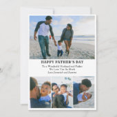 4フォトコラージュ追加メッセージHappy Faters Day Card 招待状 (正面)