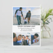4フォトコラージュ追加メッセージHappy Faters Day Card 招待状 (スタンド正面)