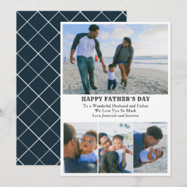 4フォトコラージュ追加メッセージHappy Faters Day Card 招待状