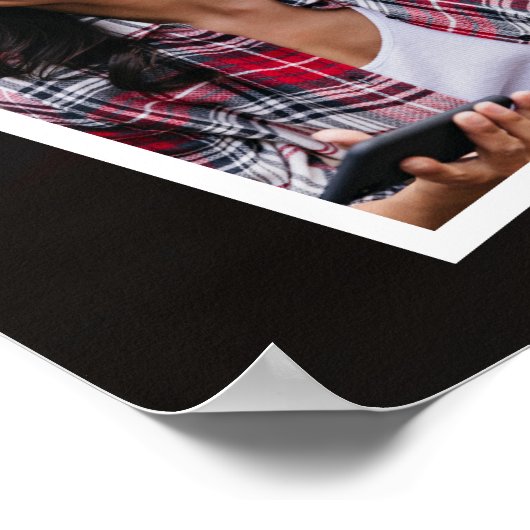 4フォトコラージュ金ゴールド卒業パーティーのサイン ポスター (角)