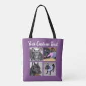 4フォトコラージュ|ドッグパープルトートバッグ トートバッグ (裏面)