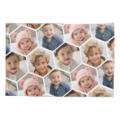 4フォトコラージュ – ファンキーハニカム六角形パターン 枕カバー (裏面)