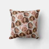 4フォトコラージュ – ファンキー六角形の白 クッション (裏面)