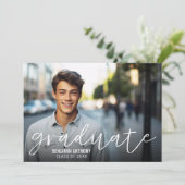 4フォトコラージュ – フルピック卒業モダンパーティー 招待状 (スタンド正面)