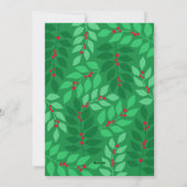 4フォトコラージュ – メリークリスマス植物赤 シーズンカード (裏面)