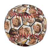 4フォトコラージュ – 六角ファンキーハニカム模様 野球ボール (裏面)