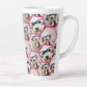 4フォトコラージュ – 六角ファンキー模様 カフェラテマグ (右)