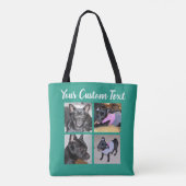 4フォトコラージュ|犬用緑のトートバッグ トートバッグ (裏面)