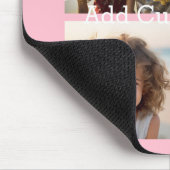 4フォトコラージュ – 背景のピンクを変更できる マウスパッド (コーナー)