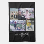 4フォトコラージュ – 背景色を変更できる キッチンタオル (縦)