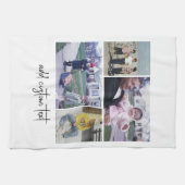 4フォトコラージュ – 背景色を変更できる キッチンタオル (横)