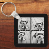 4フォトコラージュ – 背景色を変更できる キーホルダー (正面)