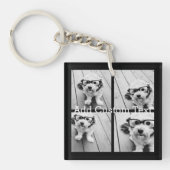 4フォトコラージュ – 背景色を変更できる キーホルダー (正面)