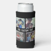 4フォトコラージュ – 背景色を変更できる スリム缶クーラー (Seltzer正面)