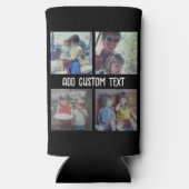 4フォトコラージュ – 背景色を変更できる スリム缶クーラー (裏面)