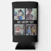 4フォトコラージュ – 背景色を変更できる スリム缶クーラー (正面)