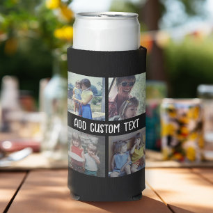 4フォトコラージュ – 背景色を変更できる スリム缶クーラー