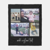 4フォトコラージュ – 背景色を変更できる フリースブランケット (正面)