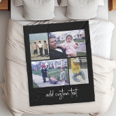 4フォトコラージュ – 背景色を変更できる フリースブランケット