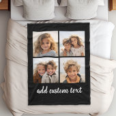 4フォトコラージュ – 背景色を変更できる フリースブランケット