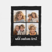 4フォトコラージュ – 背景色を変更できる フリースブランケット (正面)