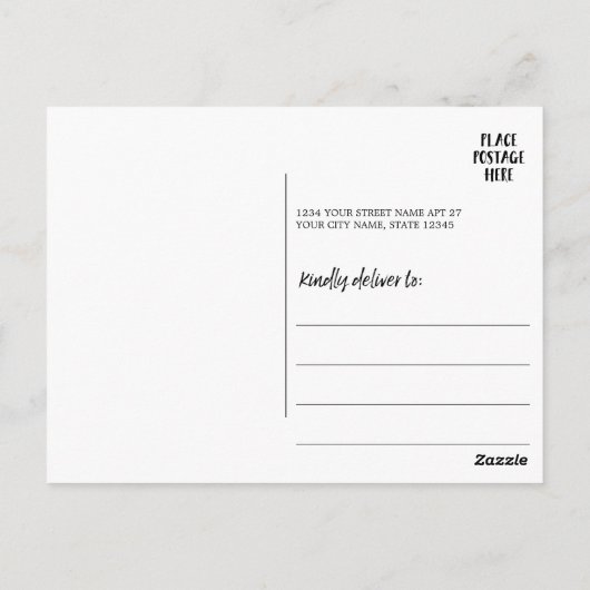 4フォトコラージュ – 背景色を変更できる ポストカード (裏面)