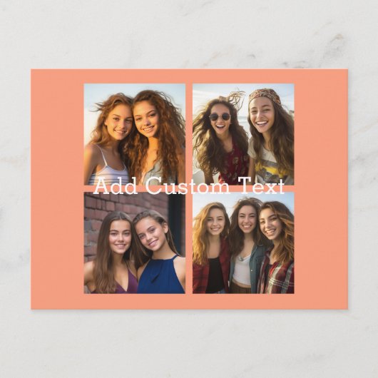 4フォトコラージュ – 背景色を変更できる ポストカード (正面)