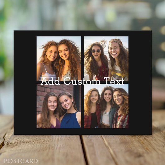 4フォトコラージュ – 背景色を変更できる ポストカード