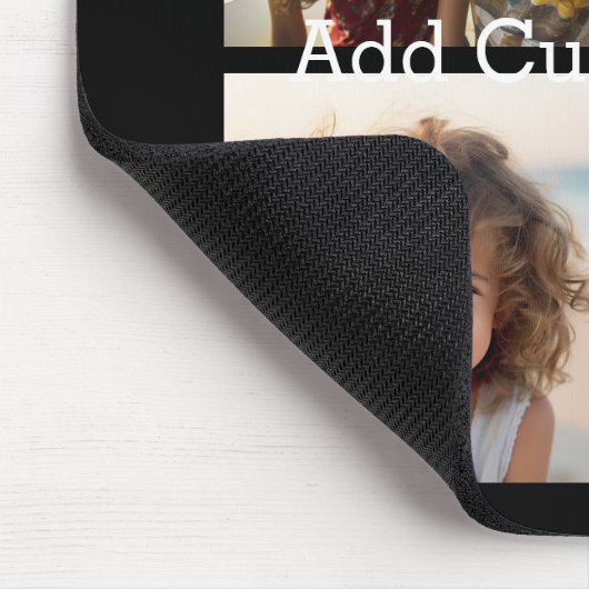 4フォトコラージュ – 背景色を変更できる マウスパッド (コーナー)