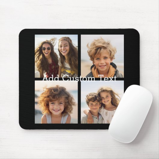 4フォトコラージュ – 背景色を変更できる マウスパッド (マウス)