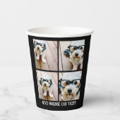 4フォトコラージュ – 背景色を変更できる 紙コップ (正面)