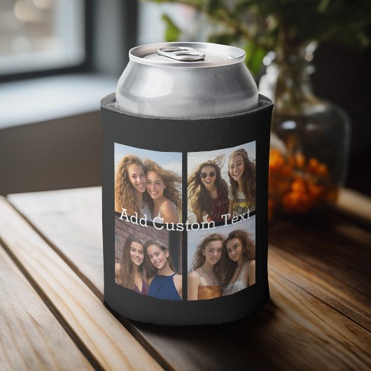 4フォトコラージュ – 背景色を変更できる 缶クーラー