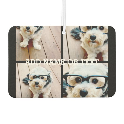 4フォトコラージュ – 背景色を選択 カーエアーフレッシュナー (正面)